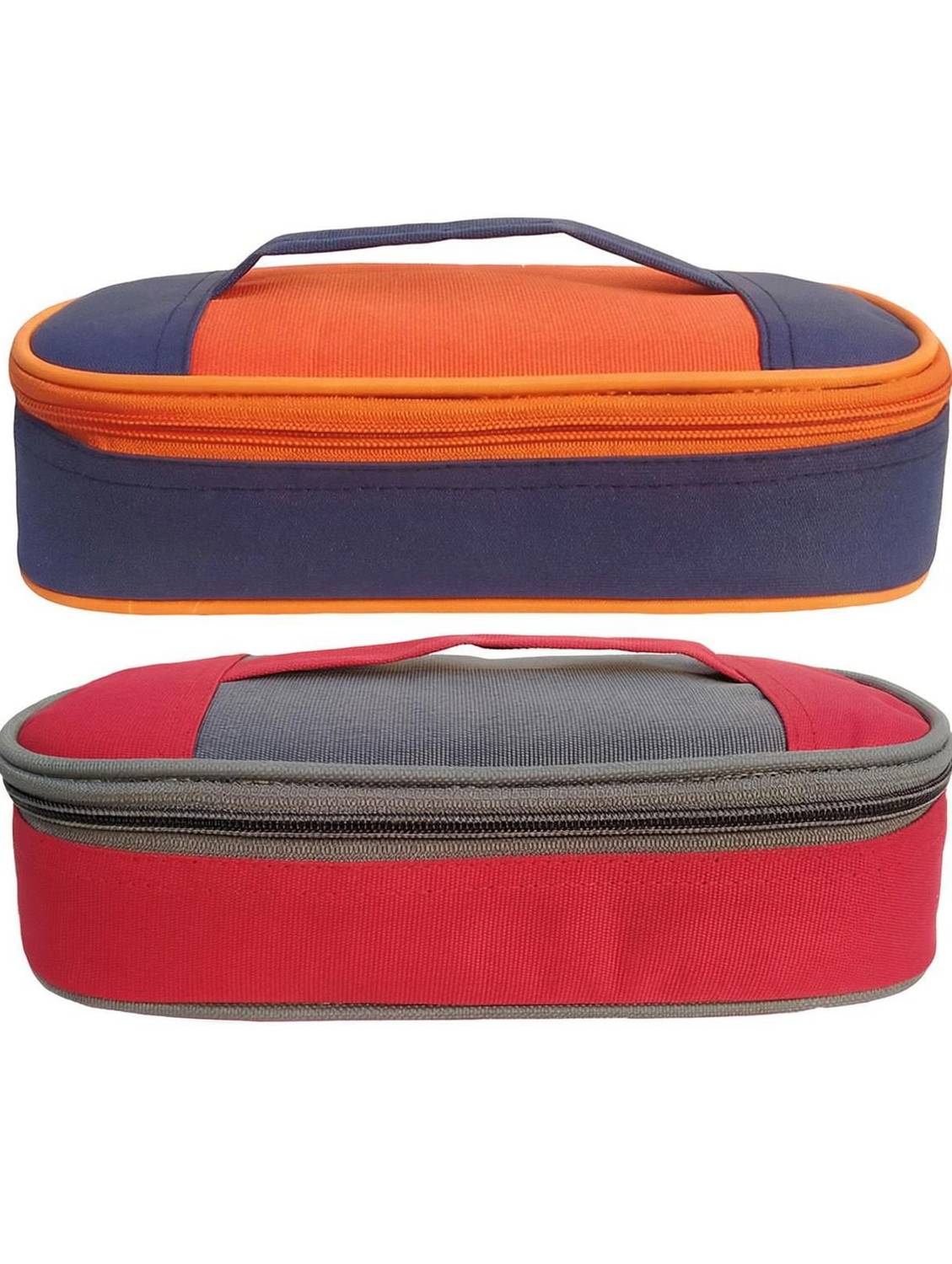 Aafeen Navy Blue+Red Office Use Tiffin Bag for Man and Women, School Kids Waterproof Lunch Bag