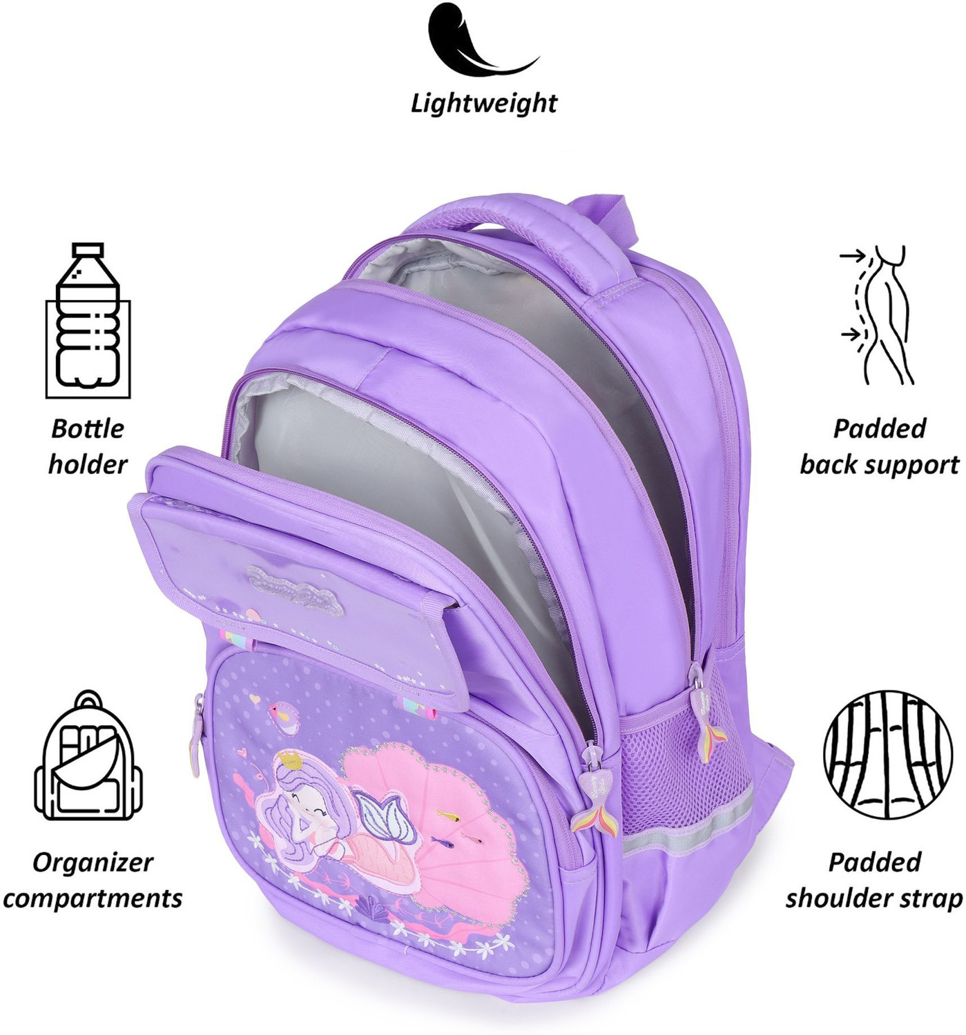 Image of BEAUTY GIRLS BY HOTSHOT|MERMAID 1618|SCHOOL BAG|LARGE SIZE|TUTION BAG|BACKPACK|FOR GIRLS School Bag