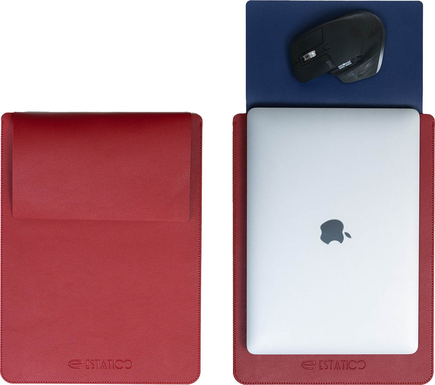 Image of ESTATICO 2 in 1 PU Leather Sleeve, Desk Mat & Mouse Pad Laptop Sleeve Laptop Sleeve /Cover