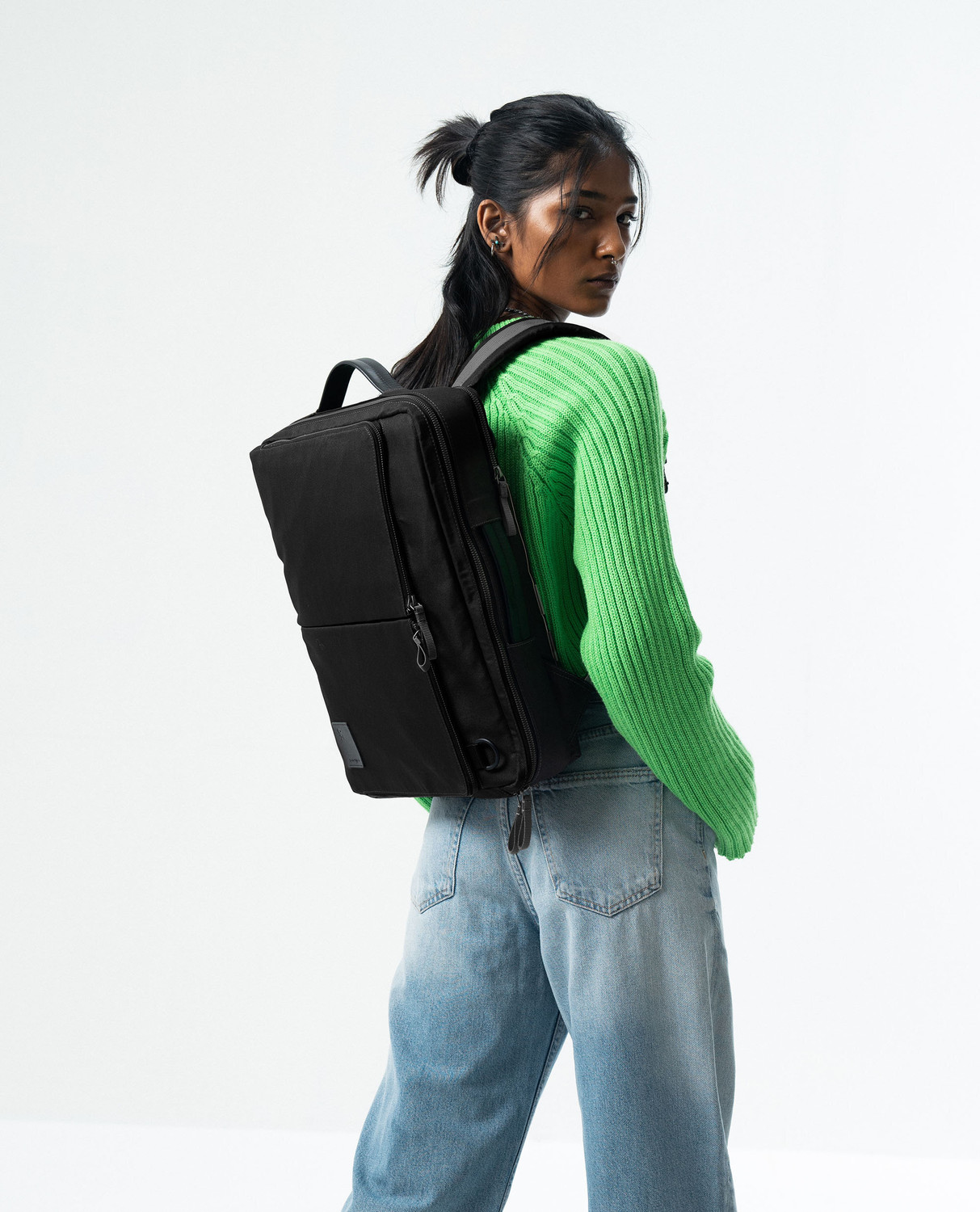 Image of DailyObjects Space Black Meridian Convertible Briefpack Backpack