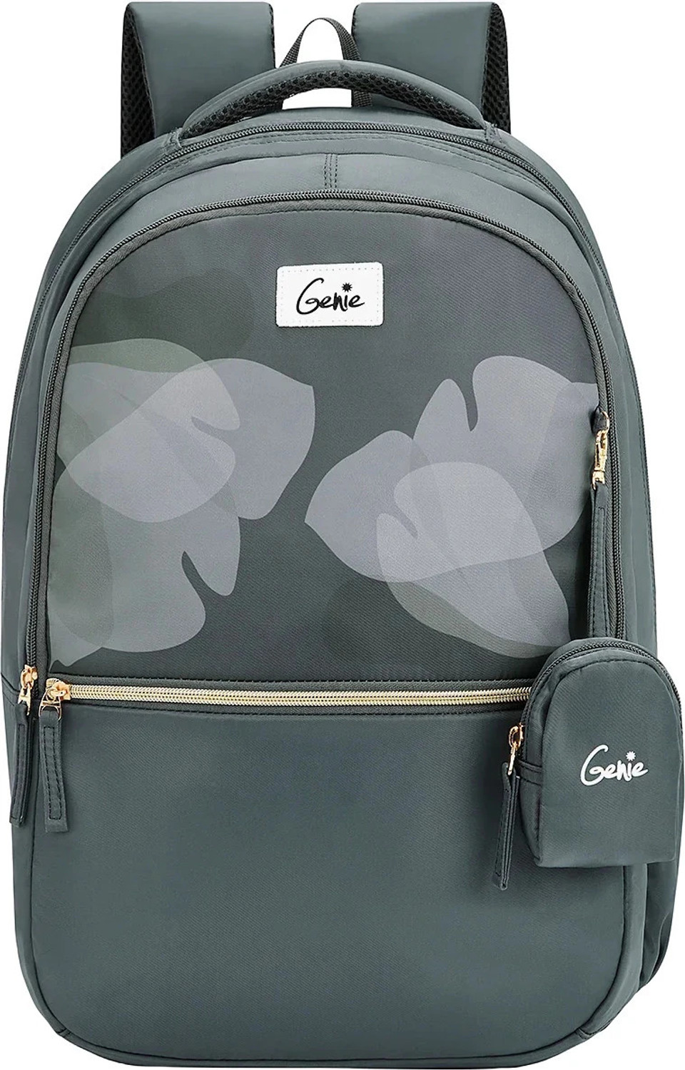 Image of Genie ESTHER Charcoal Black School Backpack for girls, 19 inch 40 Litres, 3 compartments Waterproof School Bag