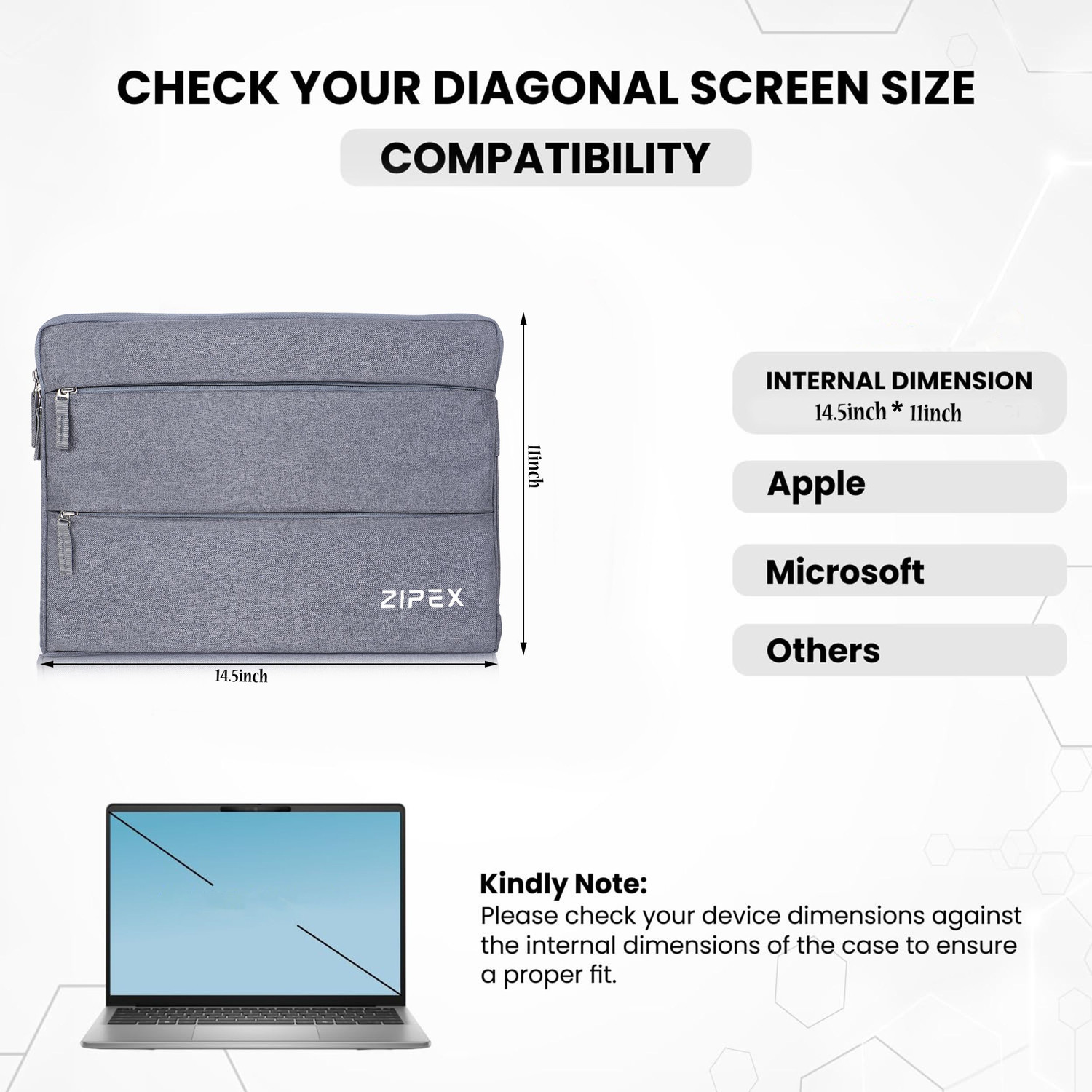 Image of ZIPEX SMARTER 14 Inch Laptop Case | for All 13-14 Inch Laptops | Waterproof Laptop Sleeve /Cover