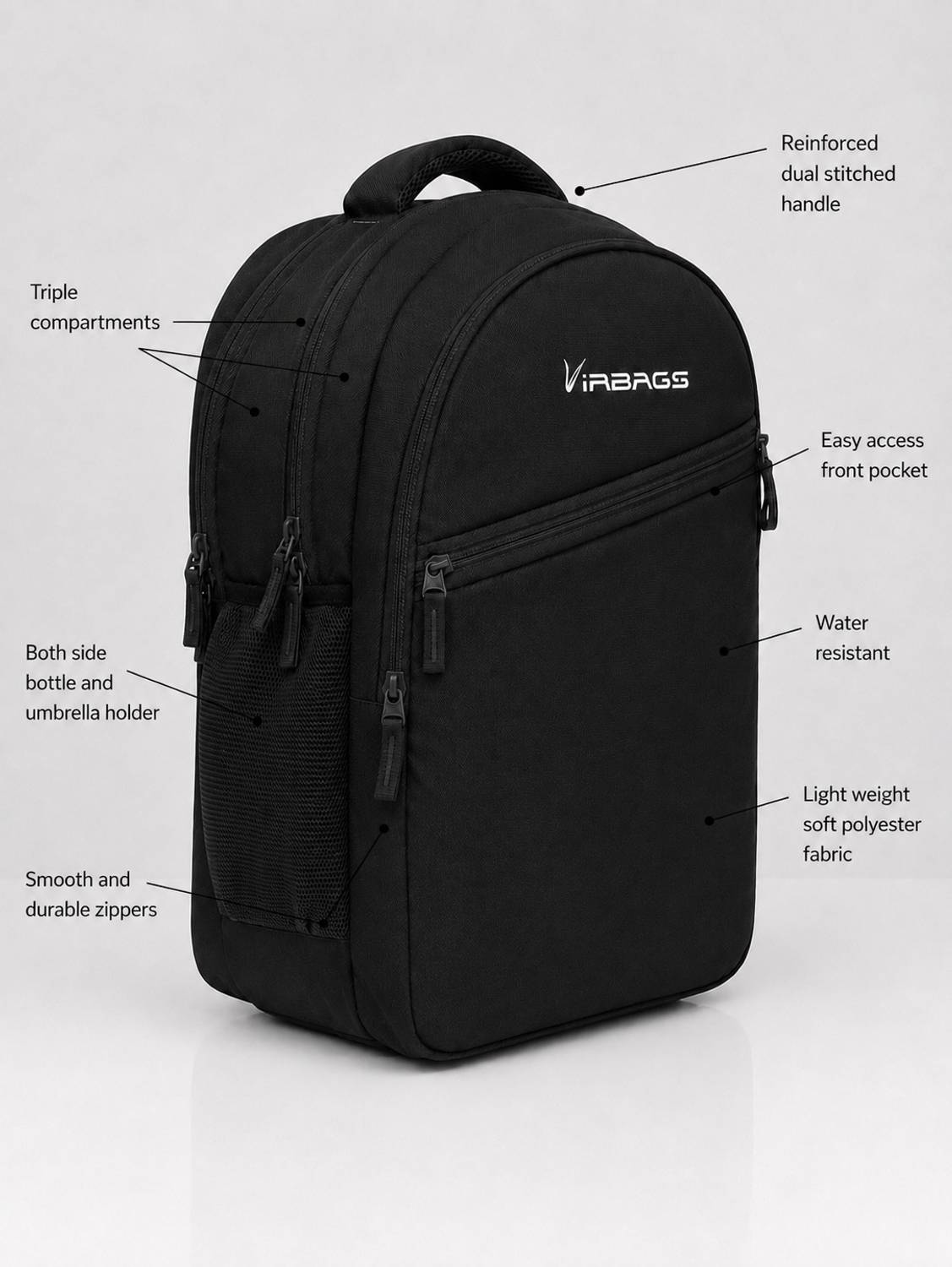 Viabags Alpha Waterproof Backpack Black - Image 3