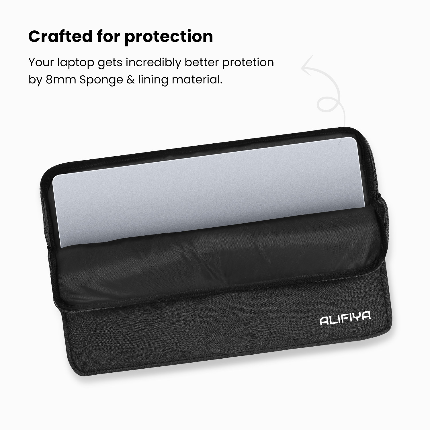 Image of Alifiya 16 Inch Laptop Sleeve / Slip Case Cover Bag (L26 Black) Laptop Bag