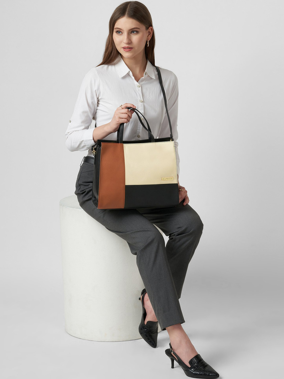 Image of Caprese Jelly Satchel Large Black Bag for Women Shoulder Bag (Multicolor, 1 L)