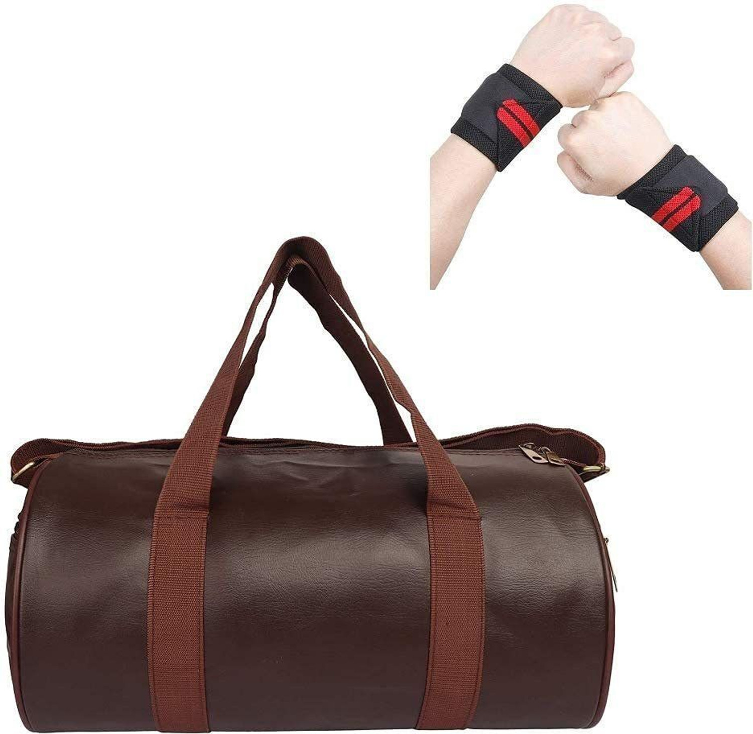 Image of Raizex Combo Set of Gym Bag Duffel Bag with Shoulder Strap with Wrist Support Band Multipurpose Bag