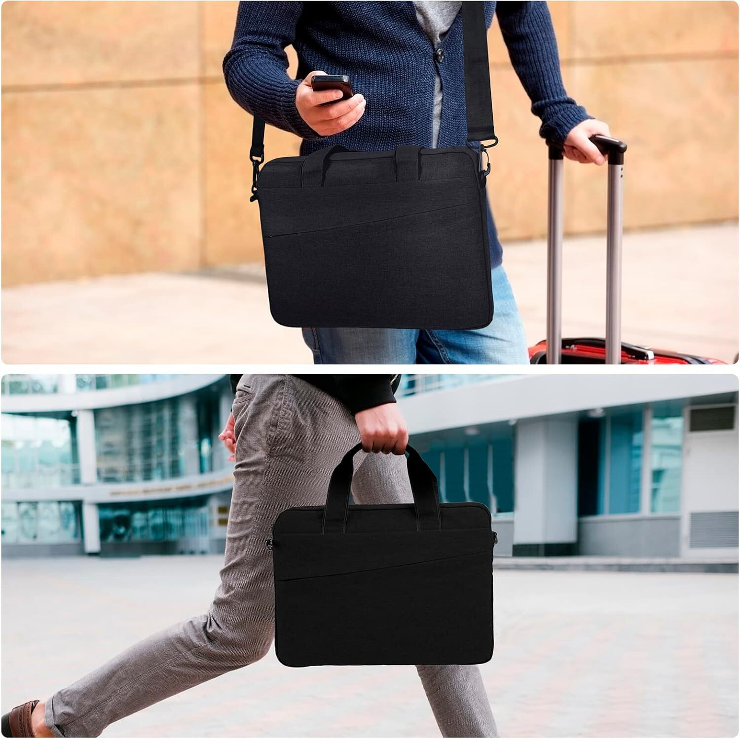 Image of Saco 13-14 inch Laptop Sleeve Bag, Traveling Briefcase Handle Bag with Extra Pocket Waterproof Laptop Sleeve /Cover