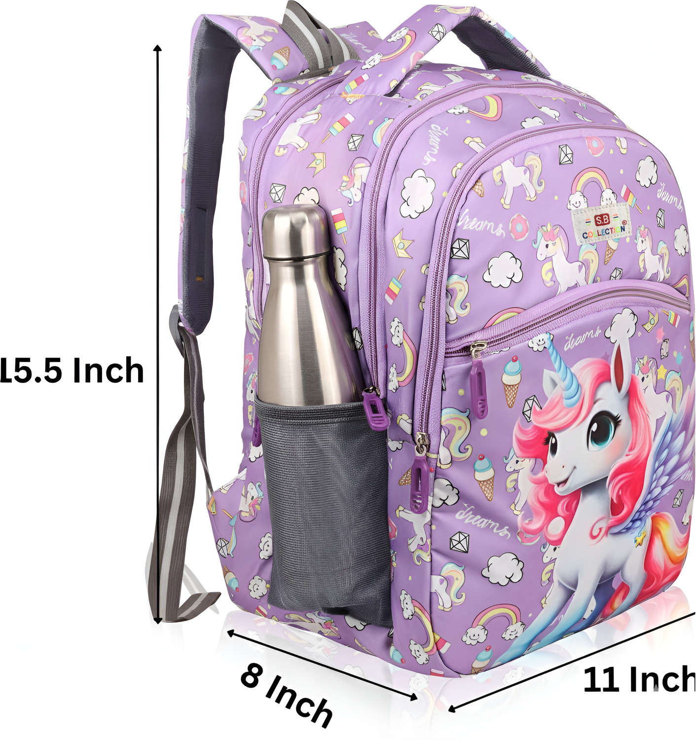 Image of SBCOLLECTION Classy Unisex Print Texture Comfortable Use for Class (3-9Yrs) Coaching Picnic Waterproof School Bag
