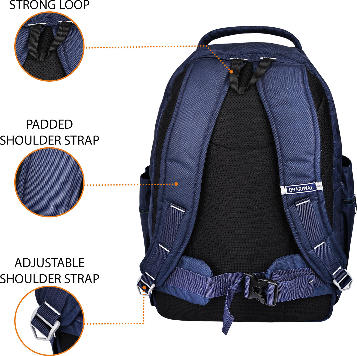 Image of Dhariwal Dual Compartment Laptop Backpack With Rain Cover 49L LB-108 Waterproof Backpack Waterproof Laptop Sleeve /Cover