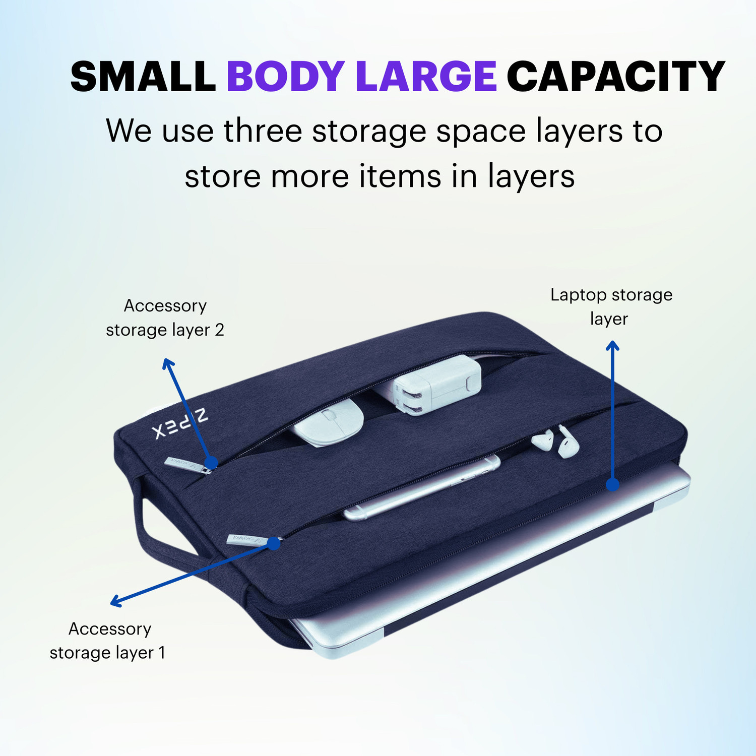Image of ZIPEX 16 Inch Compact Laptop Case with Handle Waterproof Laptop Sleeve /Cover