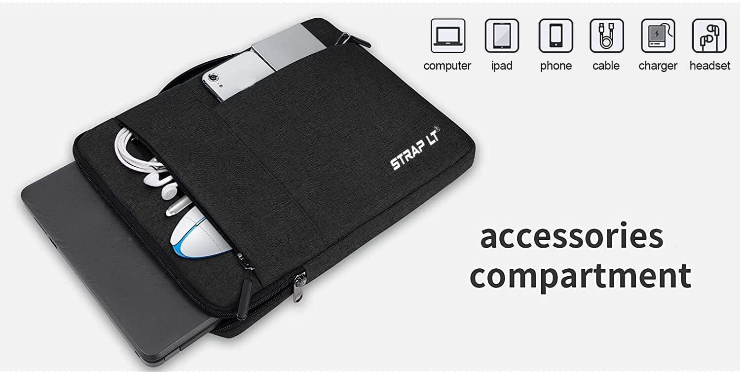 Image of Straplt 16 Inch Protective, Laptop Sleeve Bag Case Cover with Stretchable Handle Waterproof Laptop Sleeve /Cover