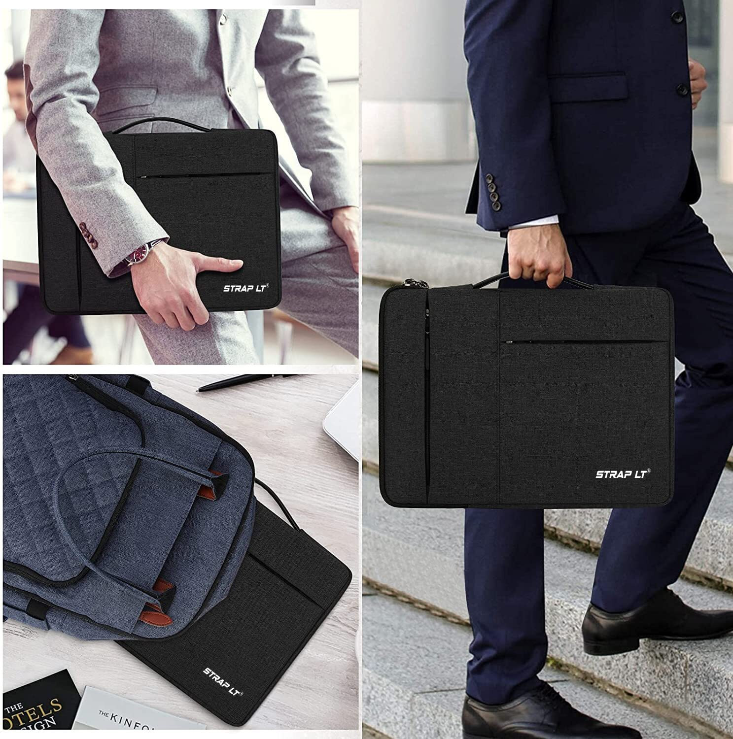 Image of Straplt 16 Inch Protective, Laptop Sleeve Bag Case Cover with Stretchable Handle Waterproof Laptop Sleeve /Cover