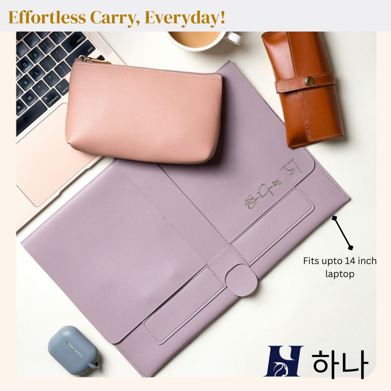 Image of Hana by HerFlask HF-HANA-LAVENDER Waterproof Laptop Sleeve /Cover