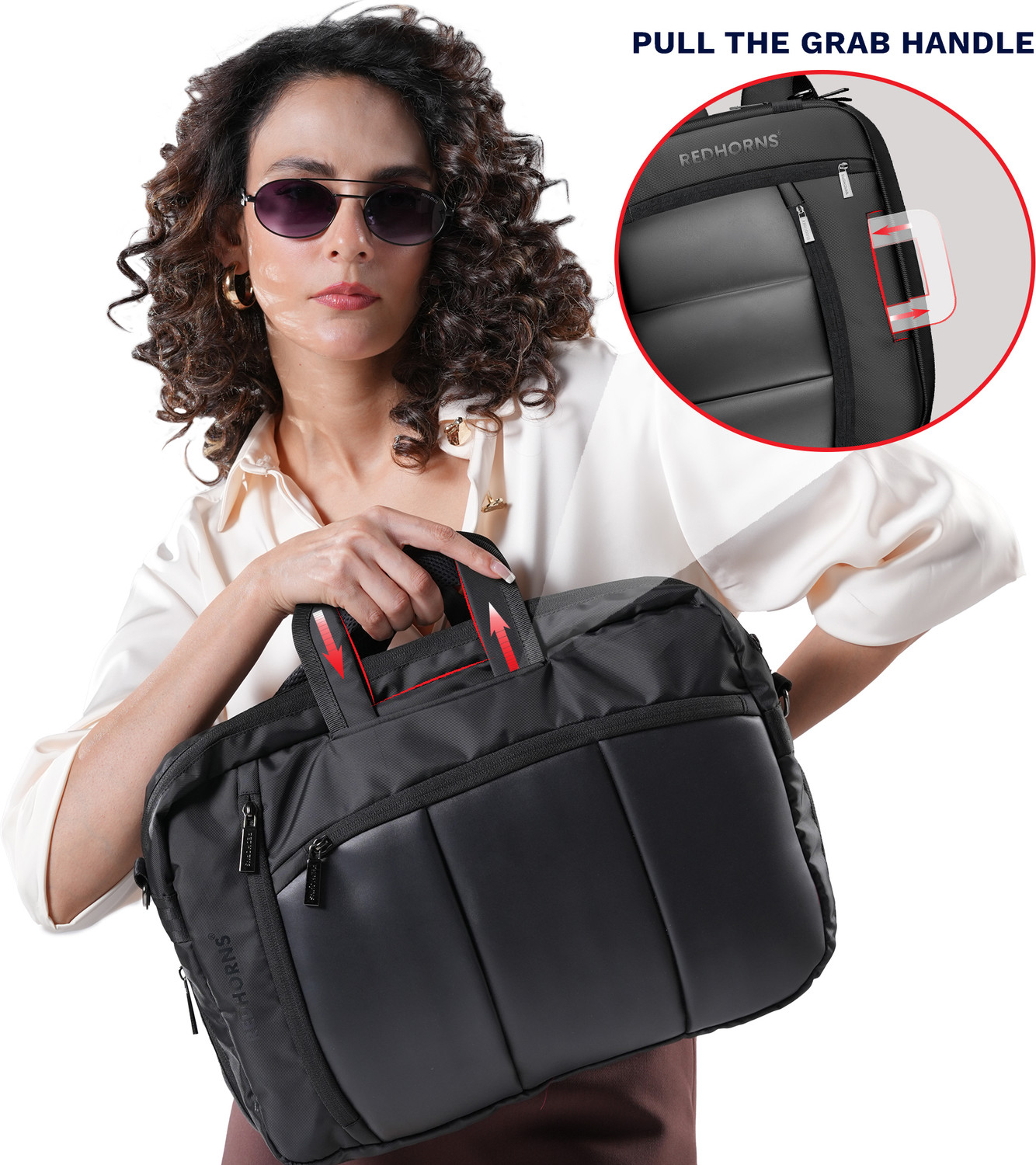 Image of REDHORNS 2-in-1 Convertible Laptop Backpack 15.6 Inch Unisex Slim Briefcase with Padded Waterproof Backpack