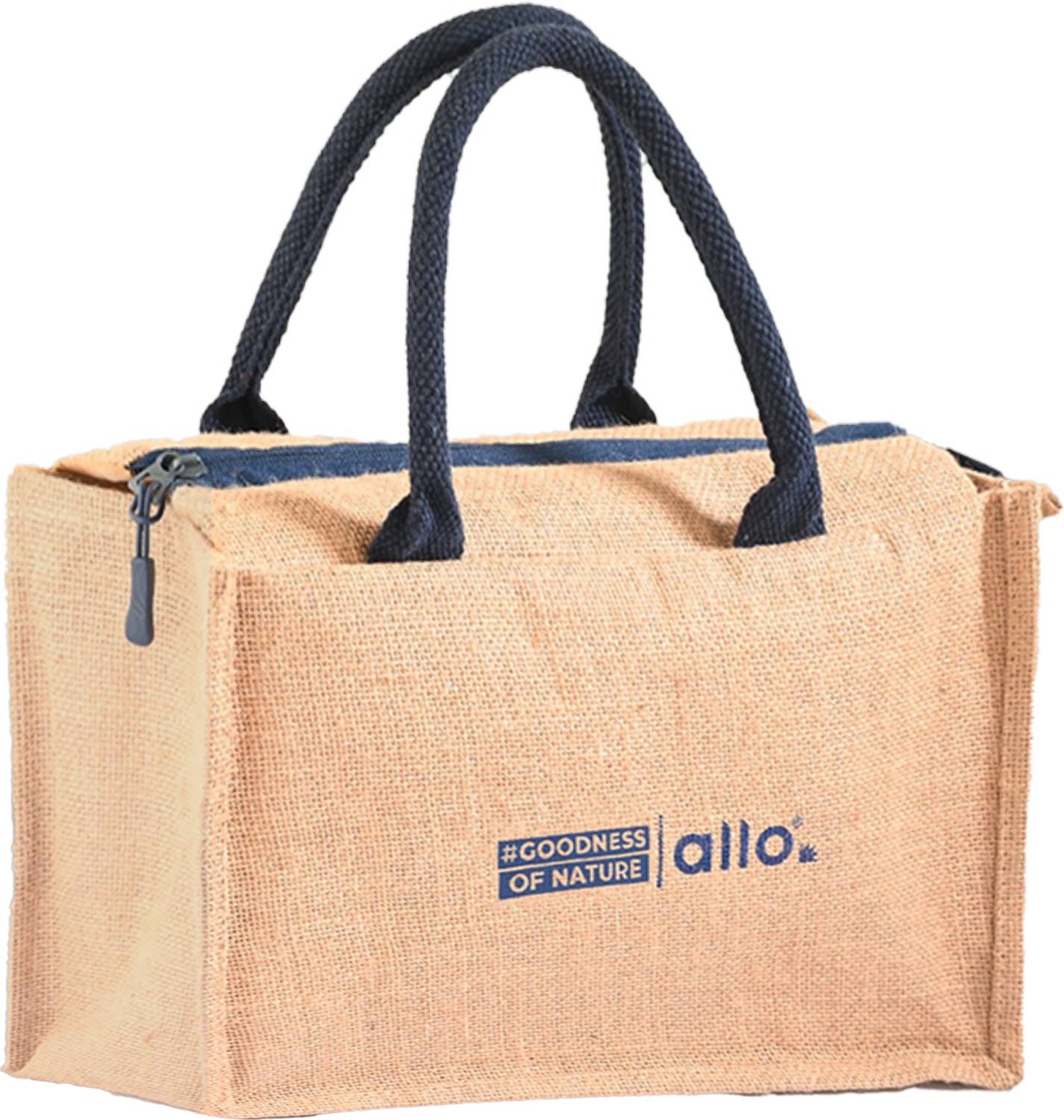 Allo Leakproof, Water Resistant Multipurpose Jute Lunch Bag for Office, Beige Waterproof Lunch Bag