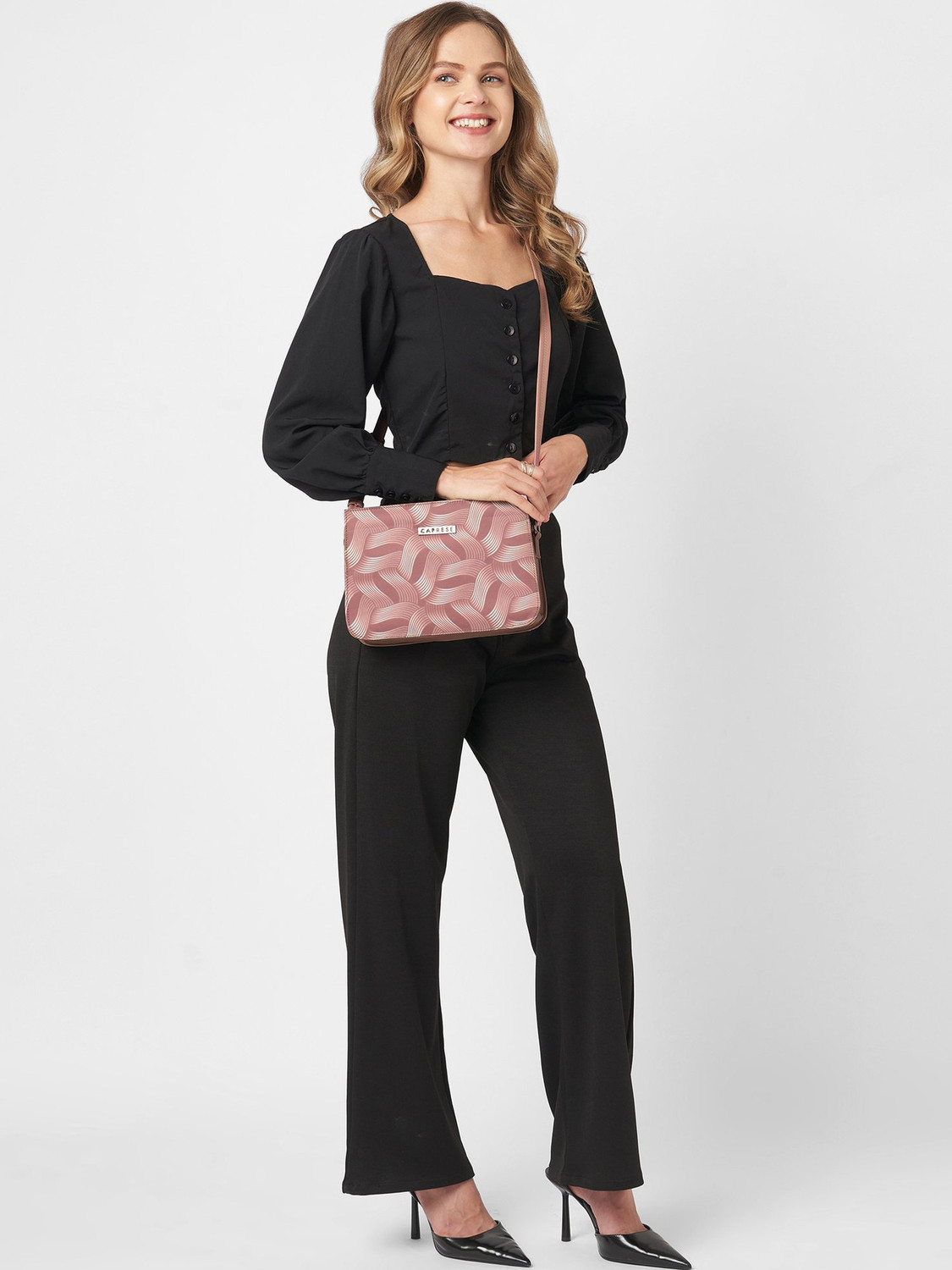 Image of Caprese Seiko Sling Medium Dark Pink Bag for Women Sling Bag