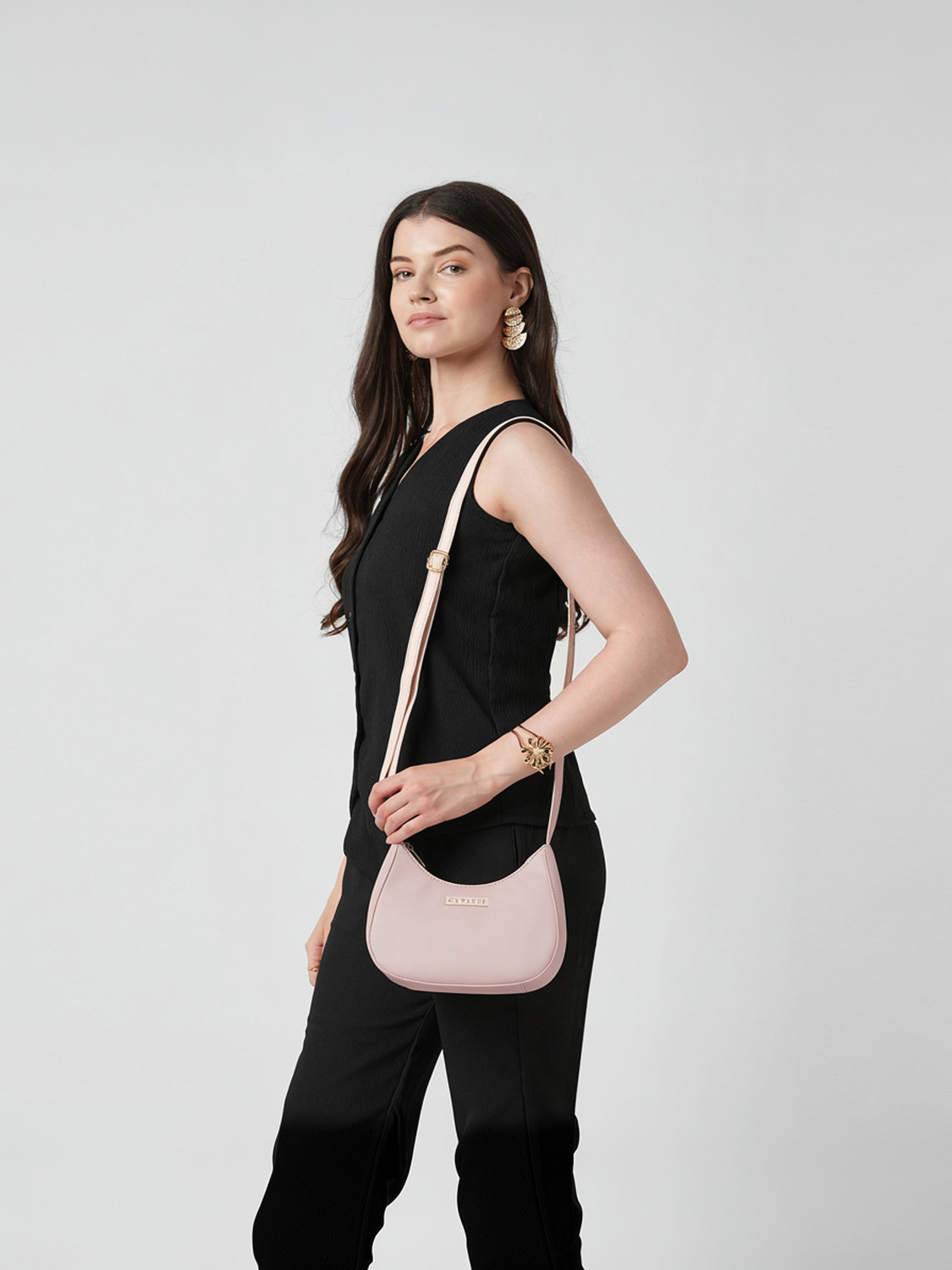 Image of Caprese Omni Sling Small Powder Pink Bag for Women Sling Bag