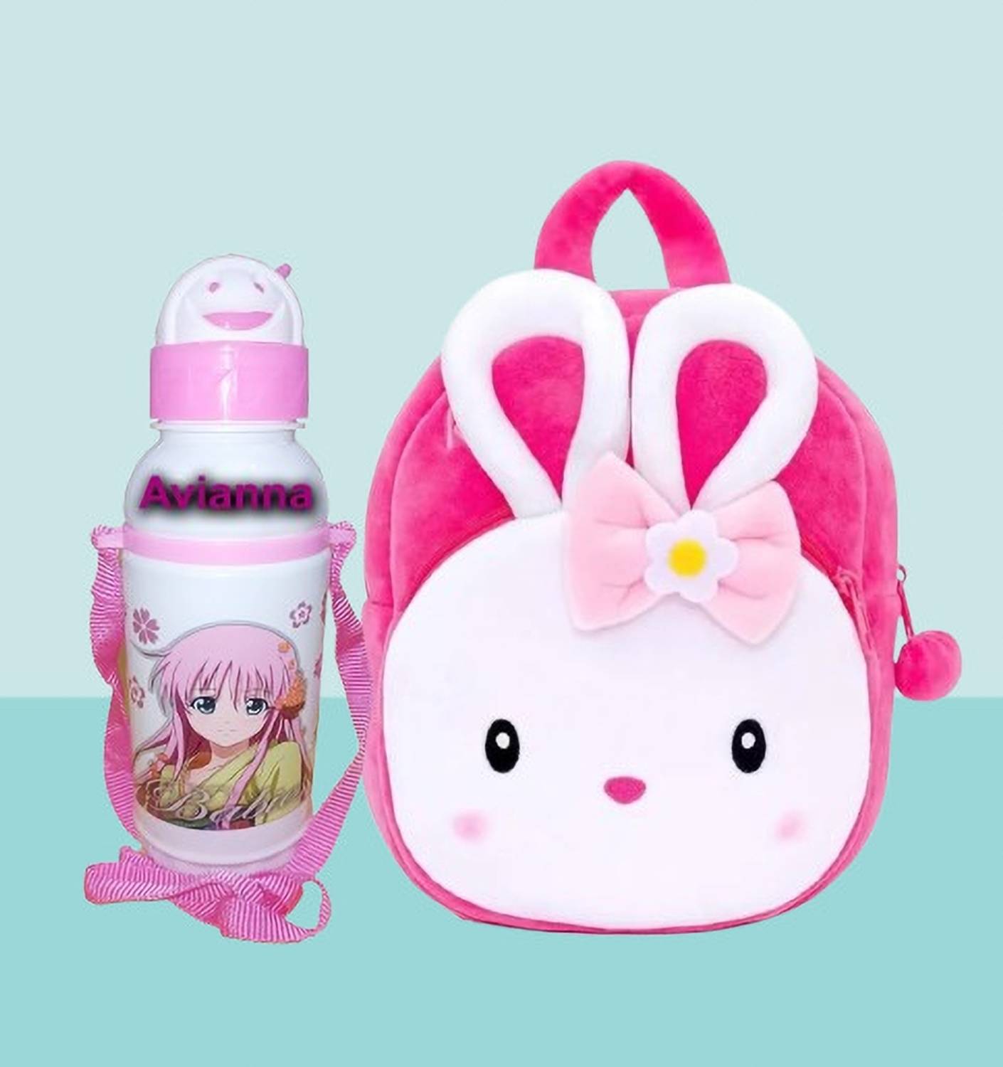 Avianna Konggi Kids School Bag Backpaks With Water Bottle Cartoon Design1 Backpack