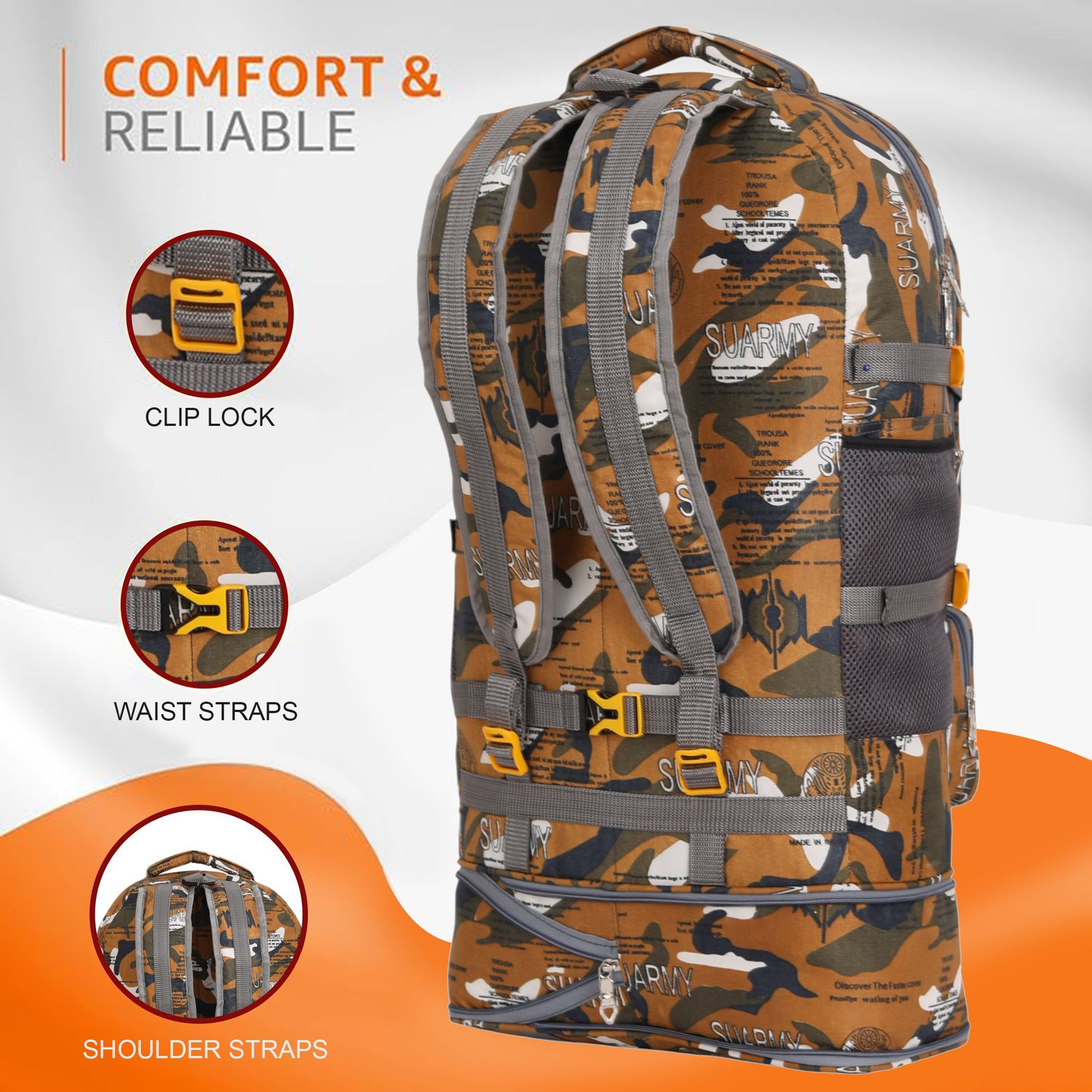 Image of LOYAL CHOICE Expandable Travel Outdoor Sport Camping Hiking TrekkingBagRucksack-55 L Rucksack - 55 L