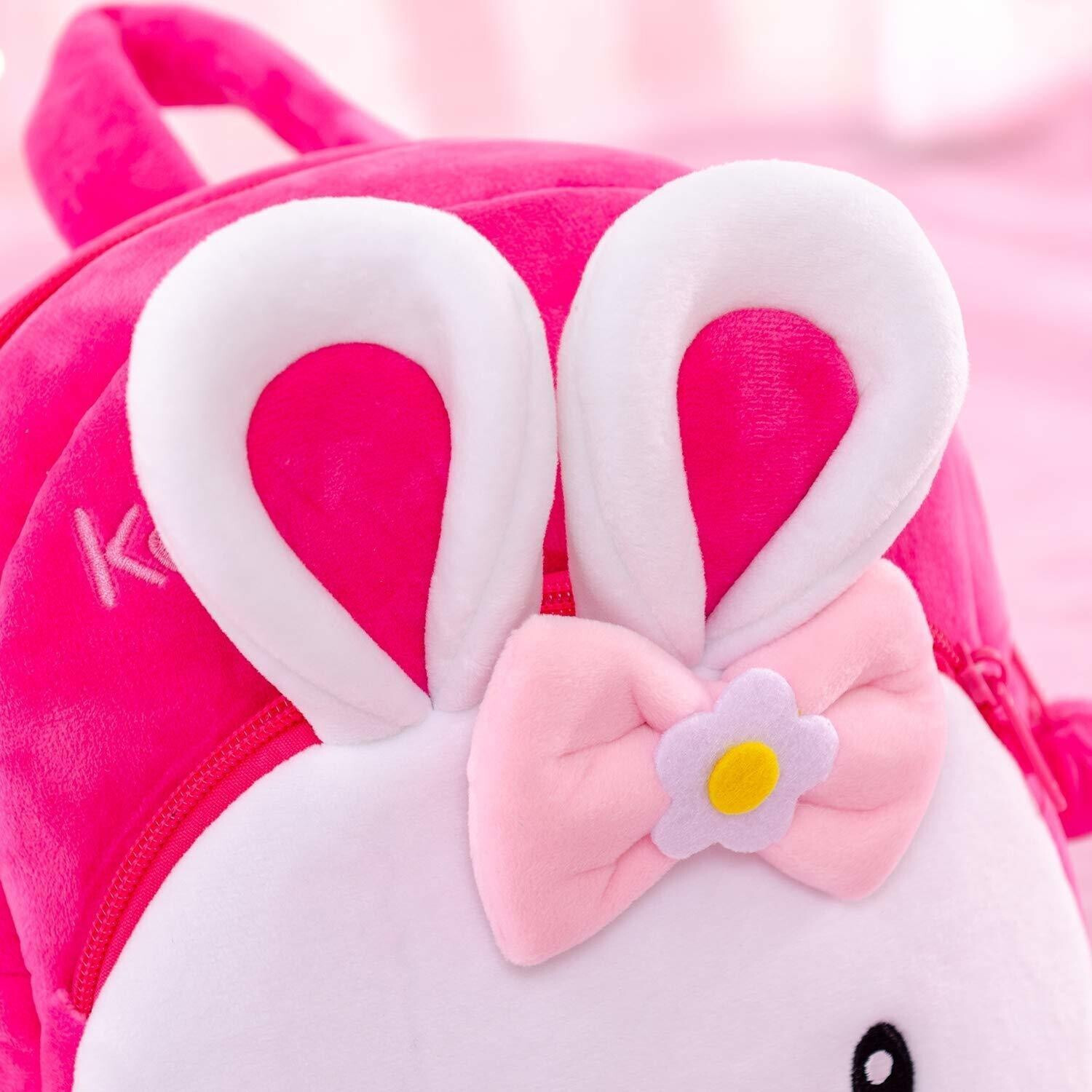 Image of Littoze Rabbit White School Bag Soft Material Plush Backpack Children's Gifts Boy /Girl /Baby School Bag For Kids (Age 2 to 6 Year) School Bag ( 12 L ) School Bag 12 L Backpack
