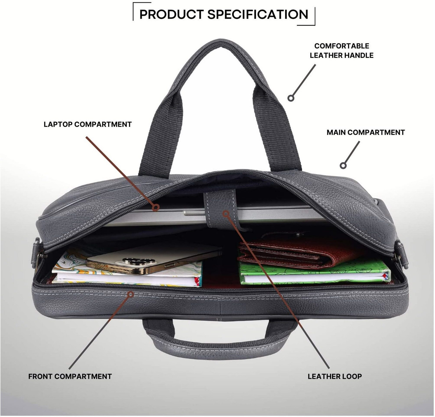Image of WILDHORN Genuine Leather Laptop Messenger Bag for Men Messenger Bag