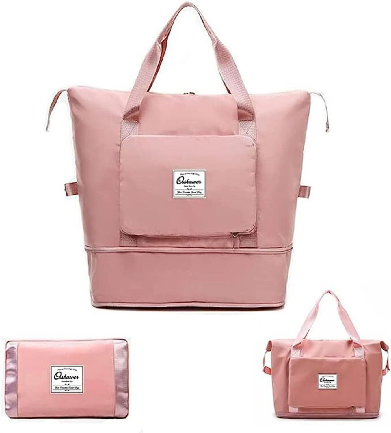 Image of Raahi Enterprise Foldable Travel Duffle Bags (Pink) Waterproof Multipurpose Bag