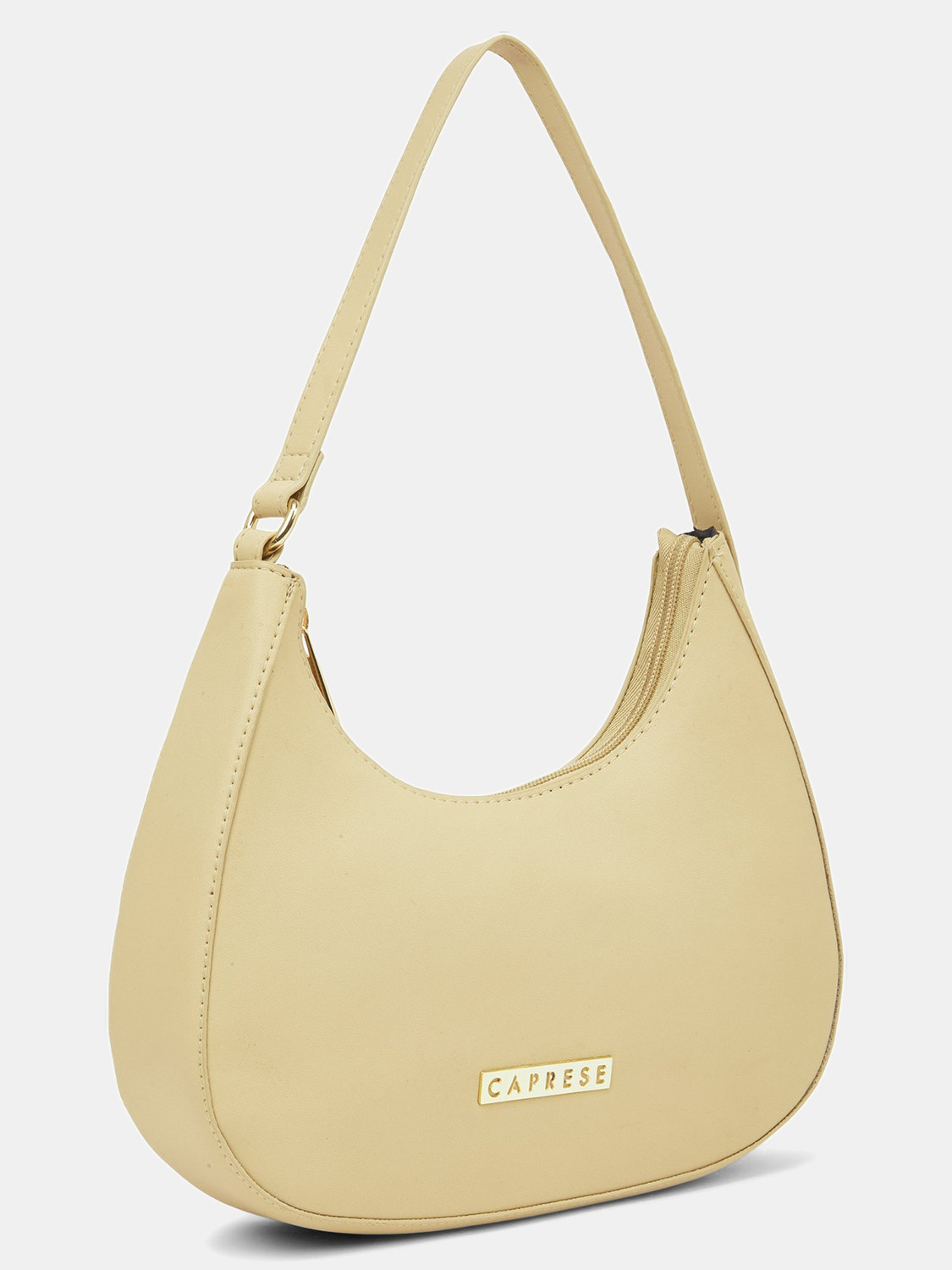 Image of Caprese Beth Baguette Medium Dark Beige Shoulder and Handheld Bag for Women Shoulder Bag