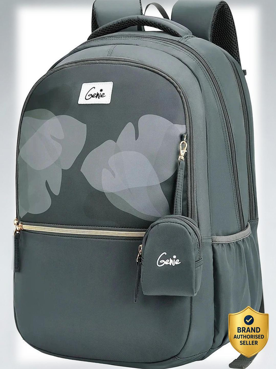Image of Genie ESTHER Charcoal Black School Backpack for girls, 19 inch 40 Litres, 3 compartments Waterproof School Bag