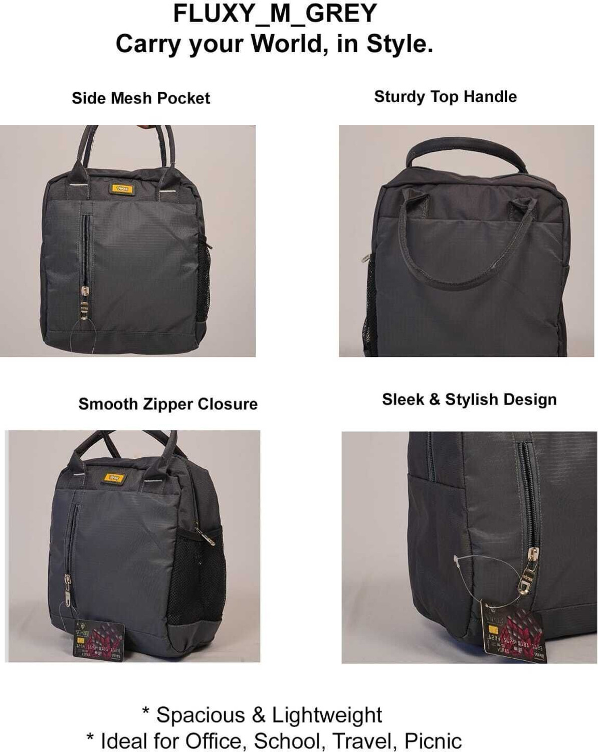 Image of Viras FLUXY Lunch Bag |Spacious, Durable, Leakproof, Reusable Waterproof Lunch Bag Waterproof Lunch Bag
