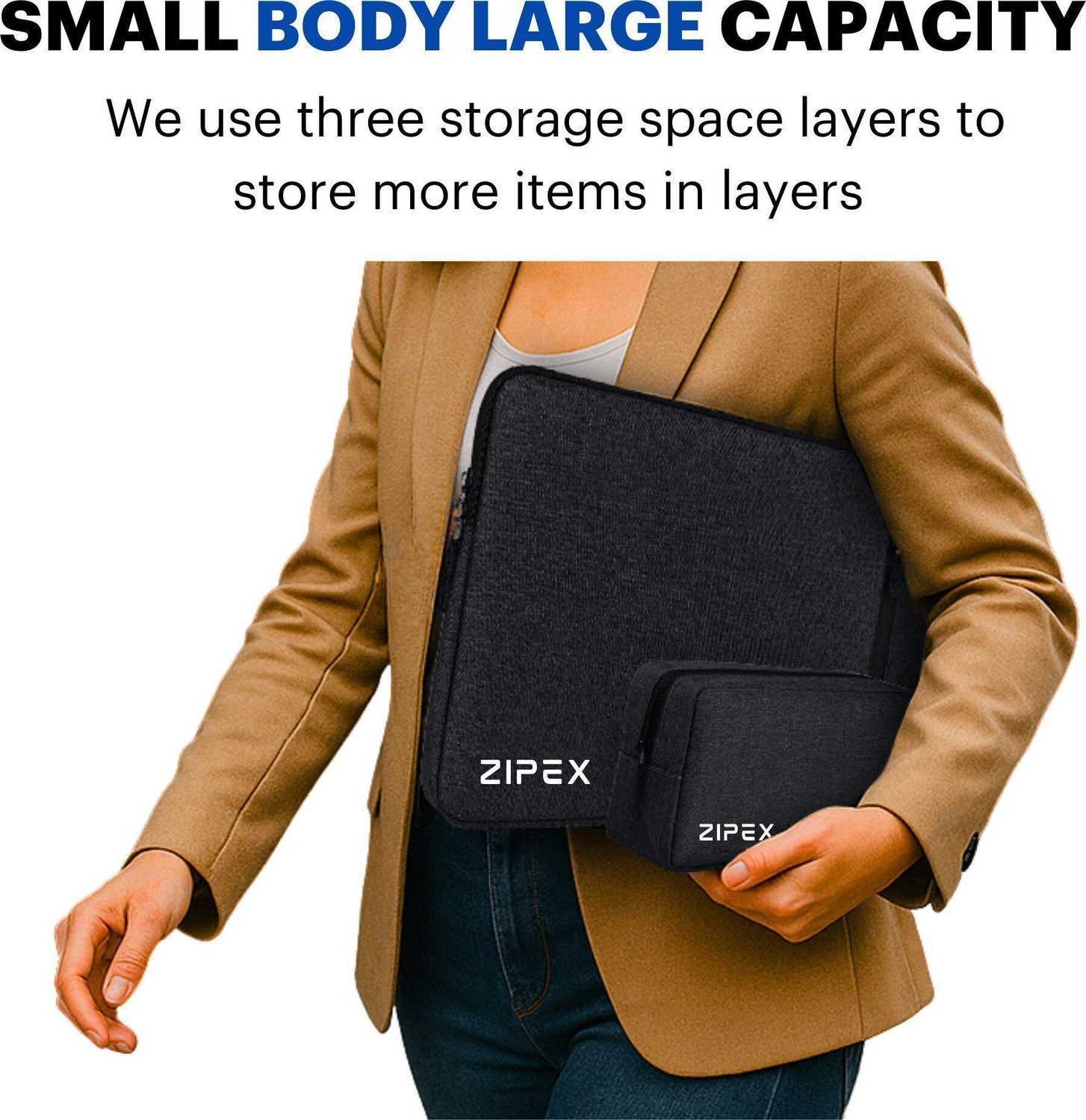 Image of ZIPEX PHOTONIC Laptop Case With Charger Pouch | for All 15-15 .6 Inch Laptops | Waterproof Laptop Sleeve /Cover