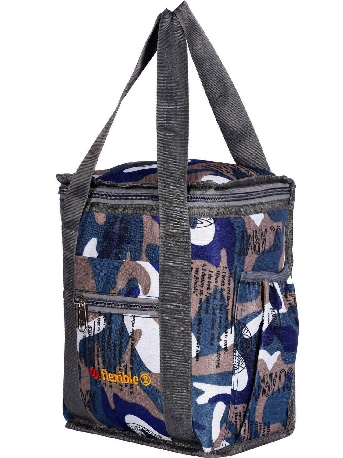 Flexible Branded Premium Quality Hand Lunch bag Medium Size for both Men and Women for Office ,School , College, Picnic (Dark blue,10L) Waterproof Lunch Bag
