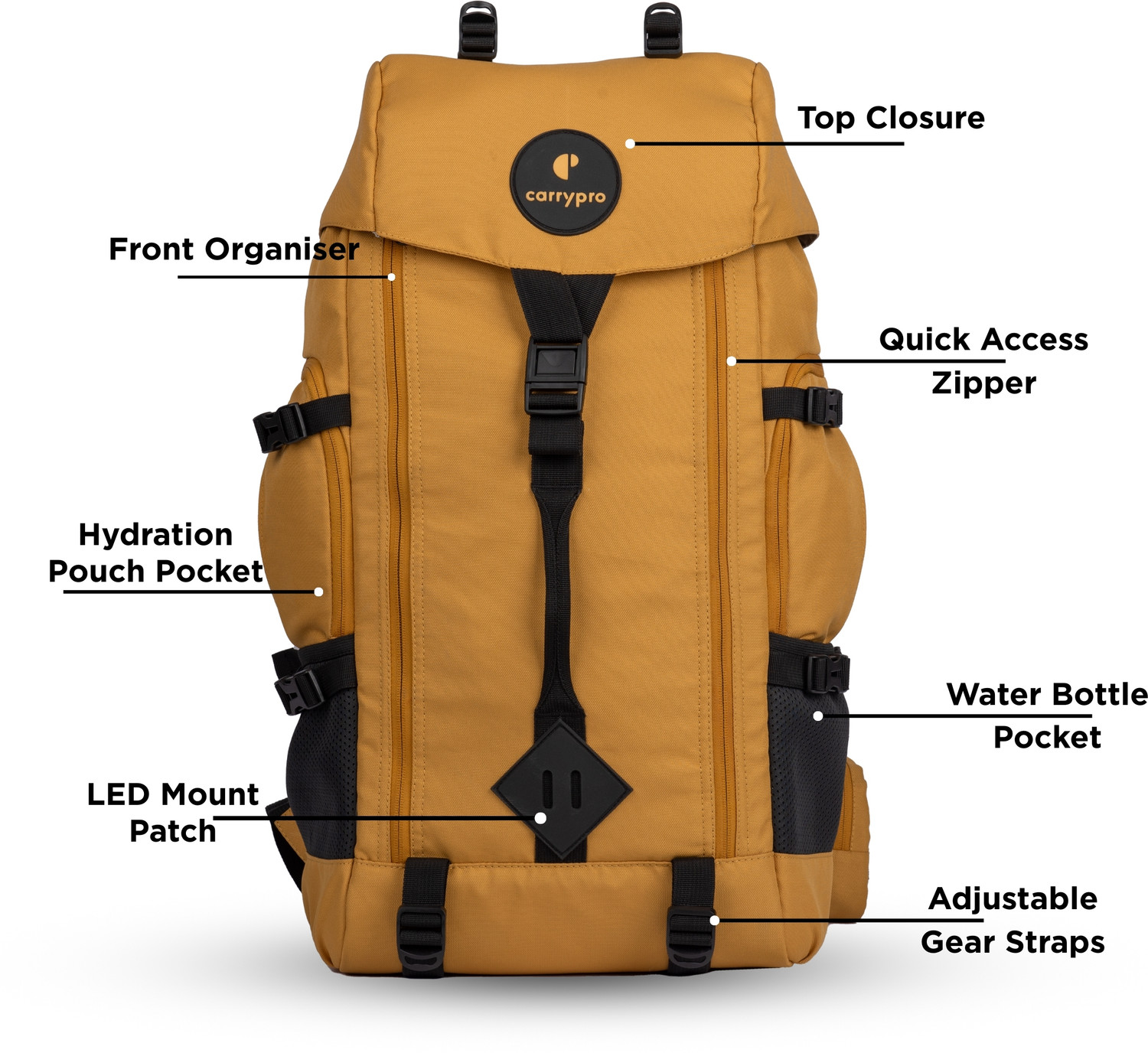 Image of CarryPro HOBO40 v2.0 Functional Travel Backpack Waterproof Backpack