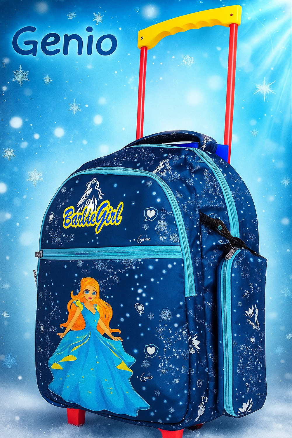 Image of Genio BARBLE School Kids Trolly Bag - 18 In- Queen Navy Waterproof (NAVY, 35 L) Waterproof Trolley