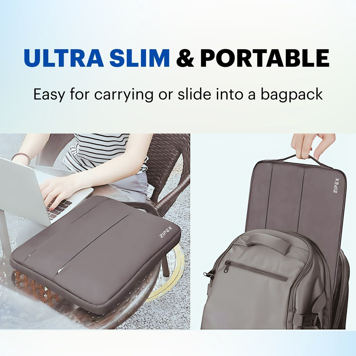Image of ZIPEX 14 Inch Compact Laptop Case with Handle Waterproof Laptop Sleeve /Cover