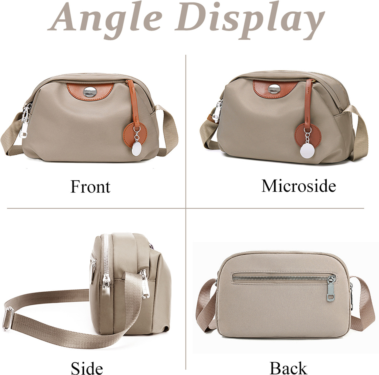 Image of sannidhi Fashion Women Crossbody Bag Casual Nylon Daily Bag Shoulder Bag Double Layer Waterproof Shoulder Bag