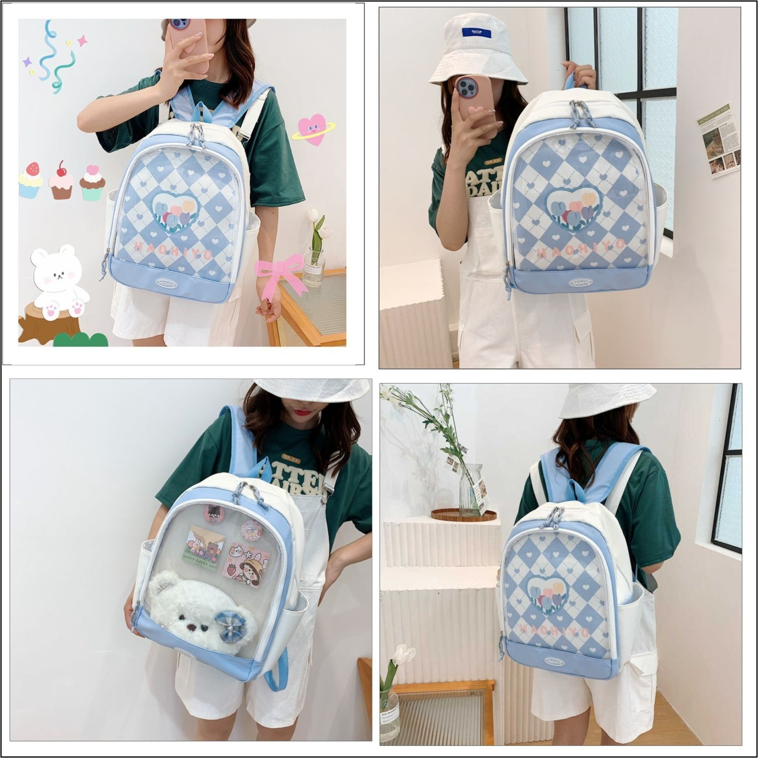 Image of Tinytot SB288 02 Japanese Style Korean Unisex School College Casual Laptop Backpack Bag Waterproof School Bag