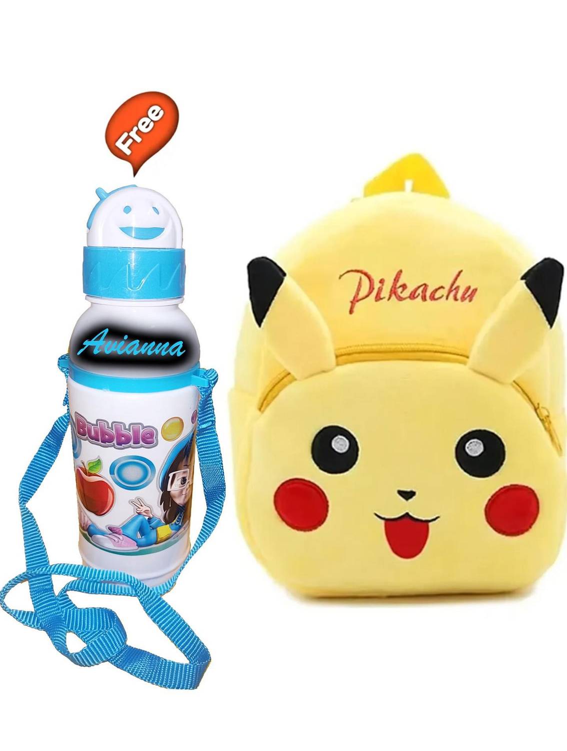 Avianna Pikachu Kids School Backpack With Water Bottle Backpack