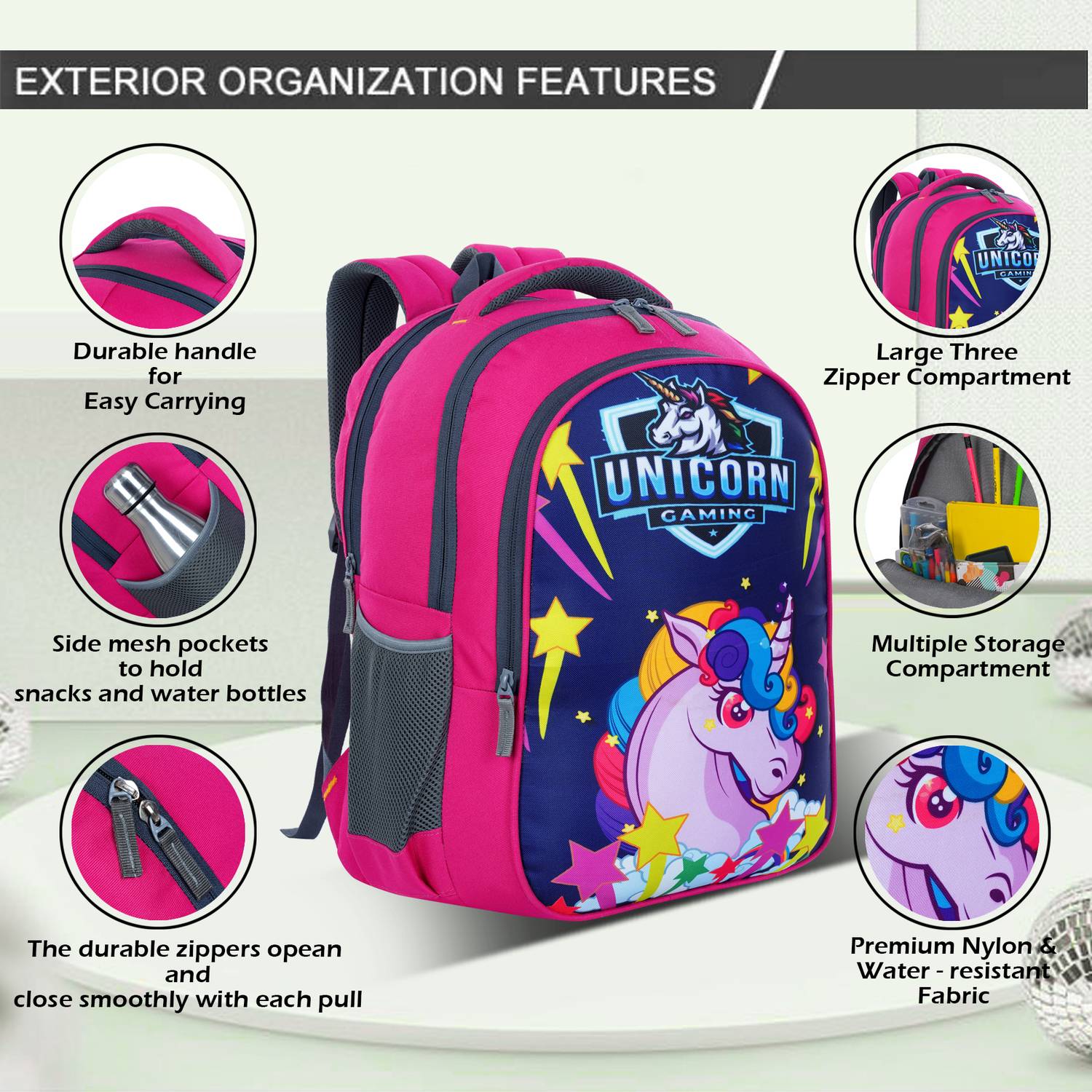 kids backpack big unicorn school bag