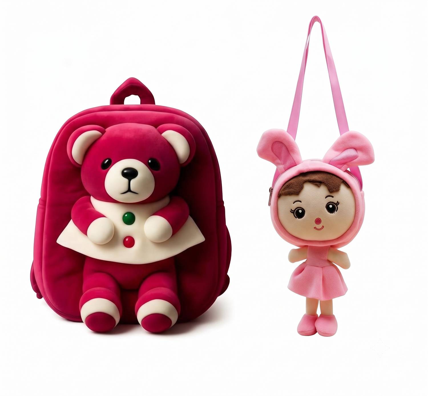 ananya sokution Teddy Soft Cartoon School Bag for Baby/Boys/Girls for Nursery, preschool, winter 10 L Backpack