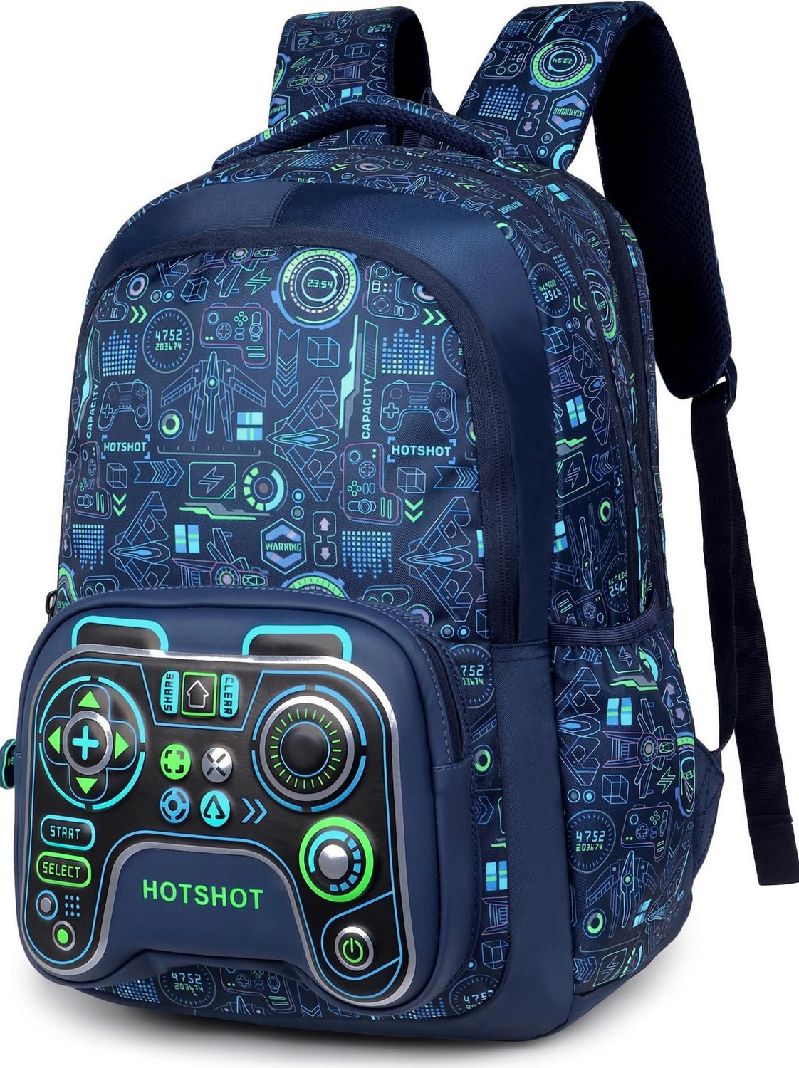 Image of HOT SHOT BY HOTSHOT GAMER 1446|SCHOOL BAG|TUTUION BAG|KIDS BAG|FOR BOYS&GIRLS School Bag (Dark Blue, 32 L)
