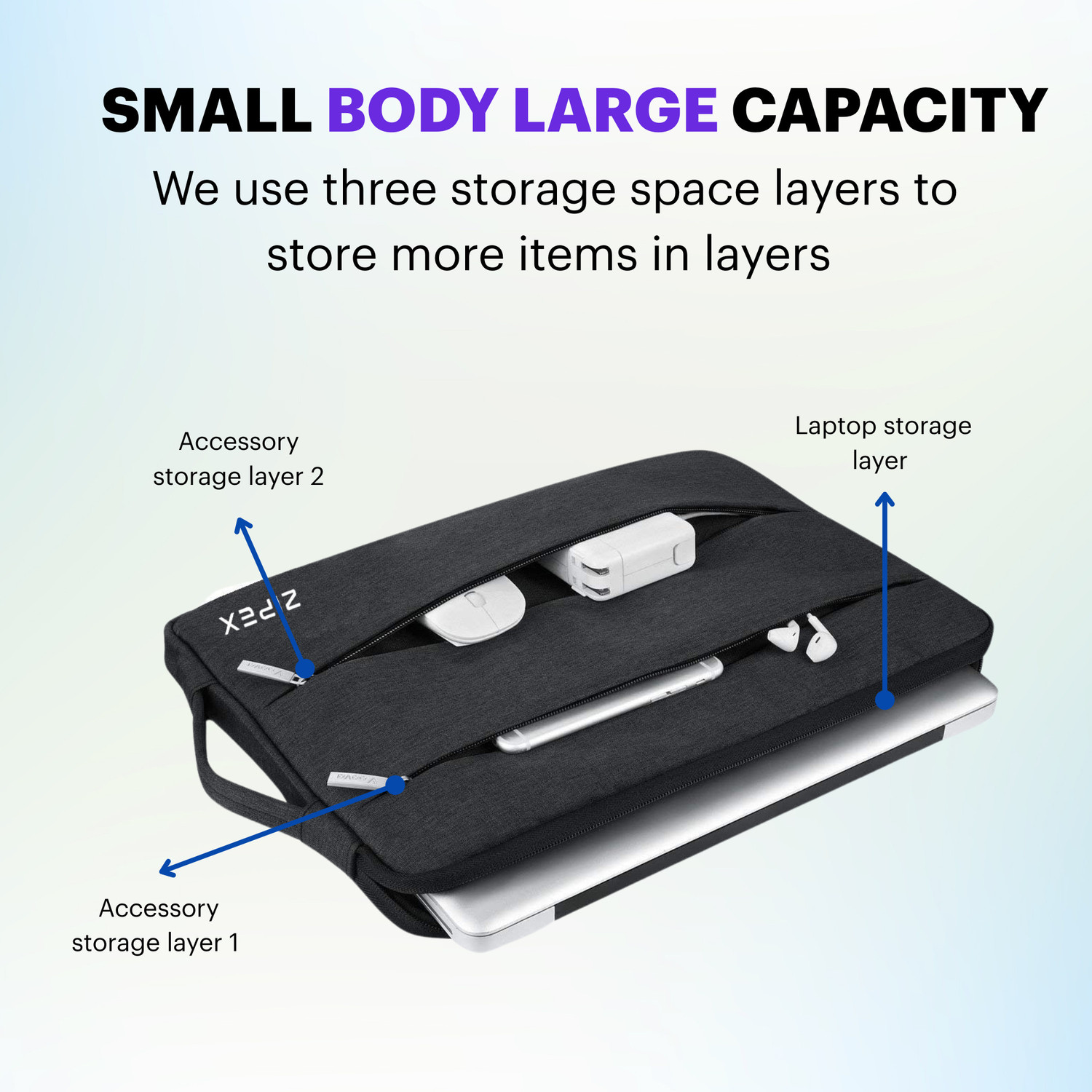 Image of ZIPEX 16 Inch Compact Laptop Case with Handle Waterproof Laptop Sleeve /Cover