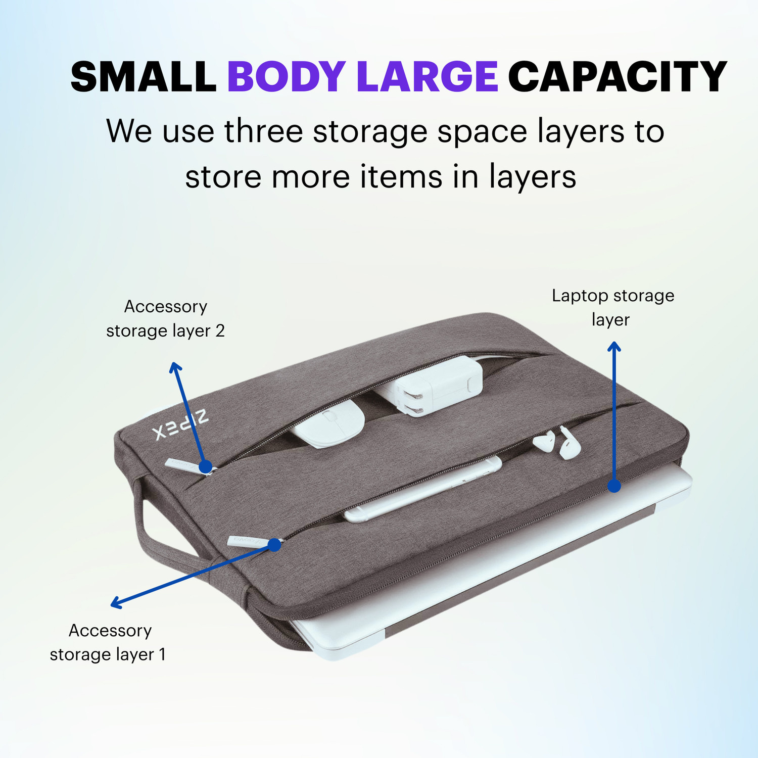 Image of ZIPEX 16 Inch Compact Laptop Case with Handle Waterproof Laptop Sleeve /Cover