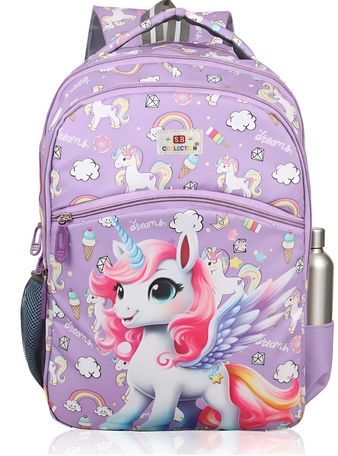 Image of SBCOLLECTION Classy Unisex Print Texture Comfortable Use for Class (3-9Yrs) Coaching Picnic Waterproof School Bag