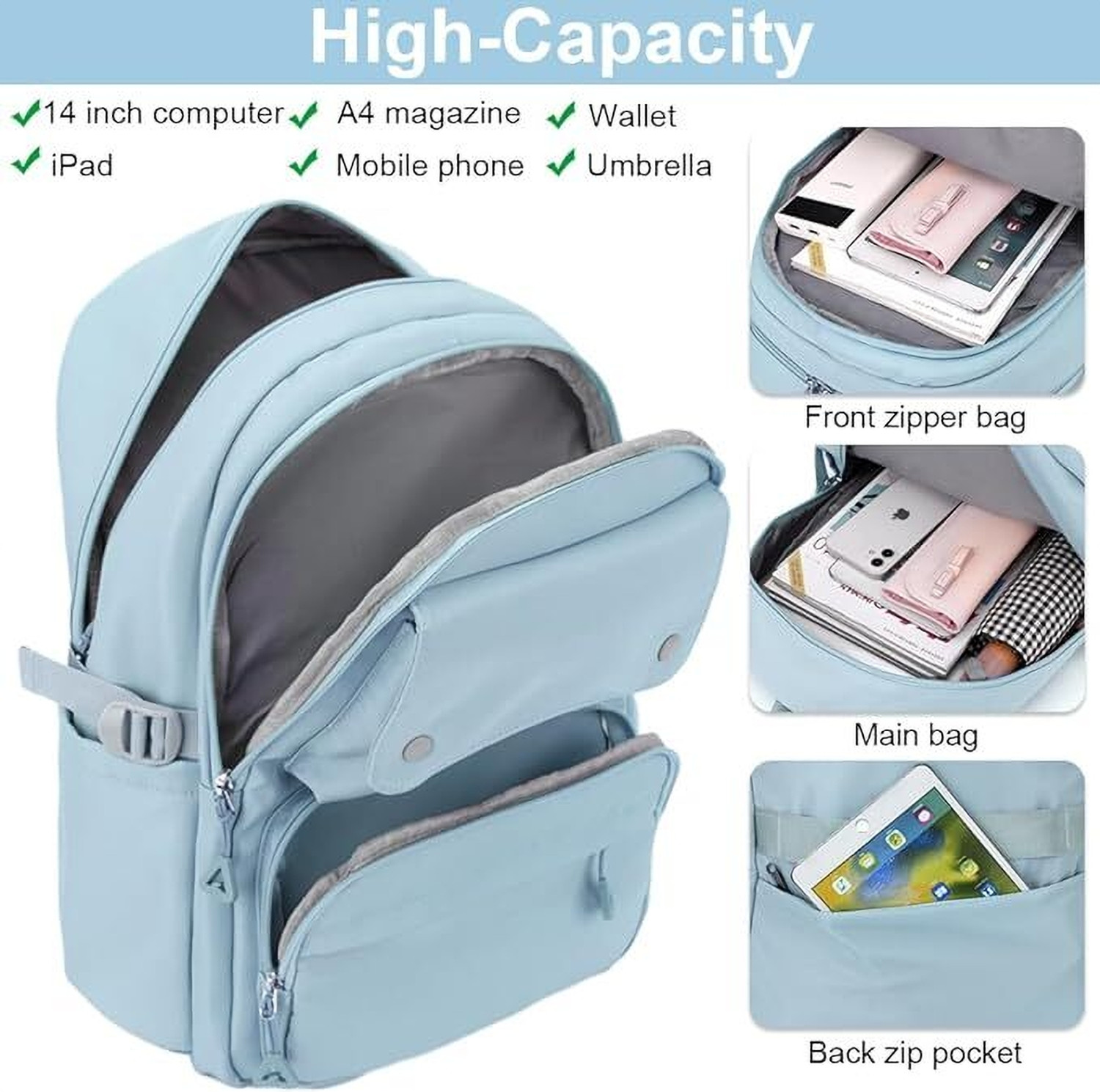 Image of Luranol Unicorn Backpack for Kids Stylish Durable Water-Resistant Shoulder School Bags Waterproof Backpack
