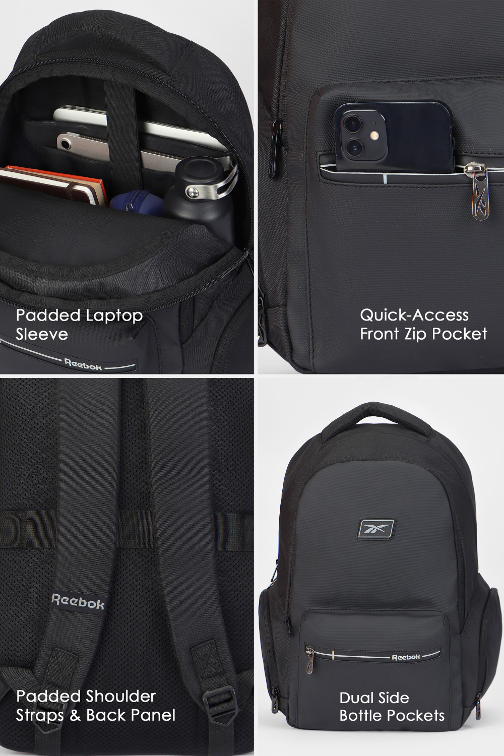 Image of REEBOK Large 32 L Laptop Backpack PACKVERSE UTILITY MOTION BACKPACK (Black)