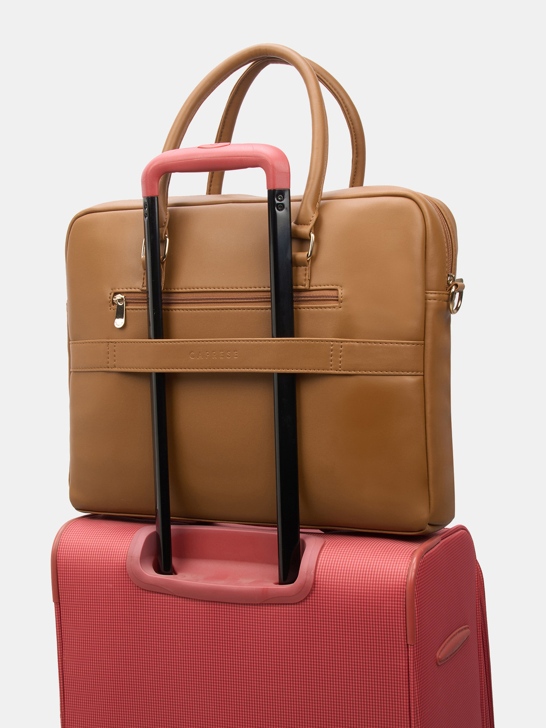 Image of Caprese Sasha Laptop Bag Large Tan Bag for Women Laptop Sleeve /Cover