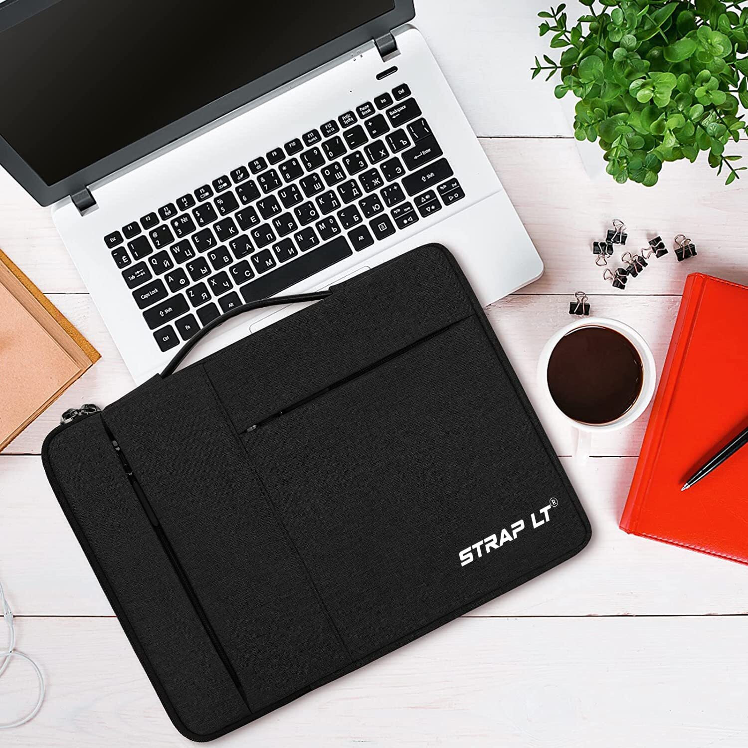 Image of Straplt 16 Inch Protective, Laptop Sleeve Bag Case Cover with Stretchable Handle Waterproof Laptop Sleeve /Cover