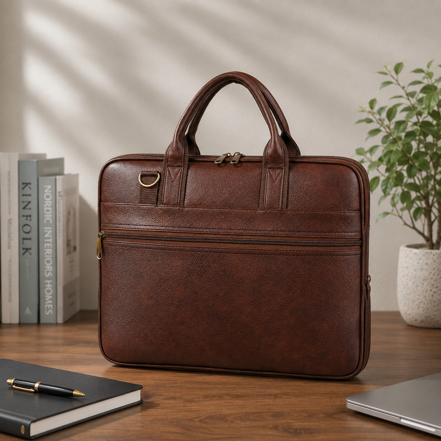 Image of PERFECT GENIUS Office Briefcase Bag with Shoulder Strap Water Resistant Business Laptop Bag Waterproof Messenger Bag