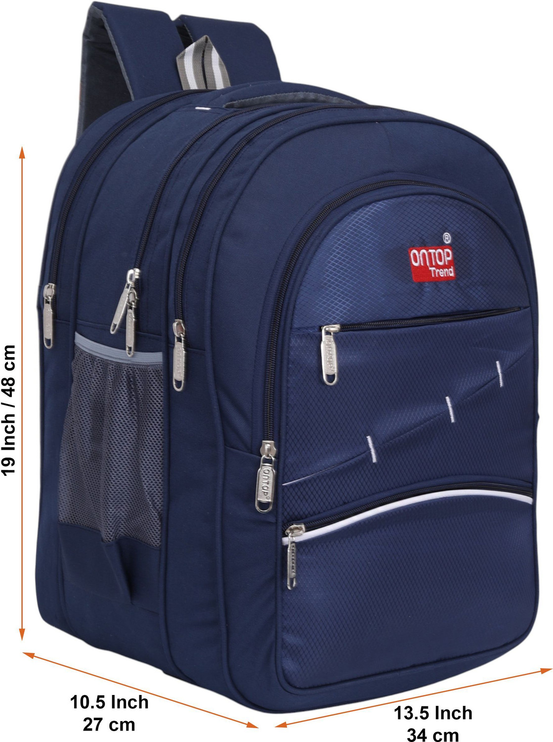 Image of Ontop trends 60L School Bag for Boys & Girls | Stylish Backpack for 5th-10th Class Durable Waterproof School Bag (Dark Blue, 60 L)