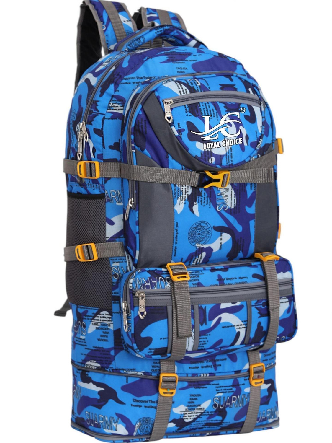 Image of LOYAL CHOICE Travel Backpack for Sport Camping Hiking Trekking Bag Rucksack - 60 L (Army). Waterproof Backpack
